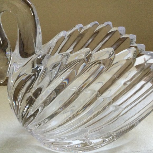 Vintage 24% lead Crystal swan bowl vase figurine Teleflora gift west Germany - Picture 3 of 7